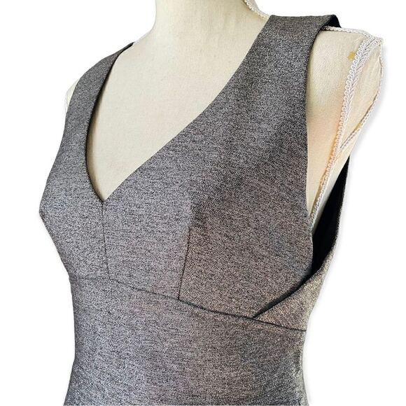 Black Halo Vera Silver Gray Metallic Cutout Mini Dress 4 - Picture 6 of 12